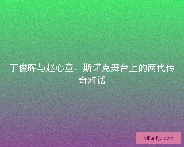 丁俊晖与赵心童：斯诺克舞台上的两代传奇对话